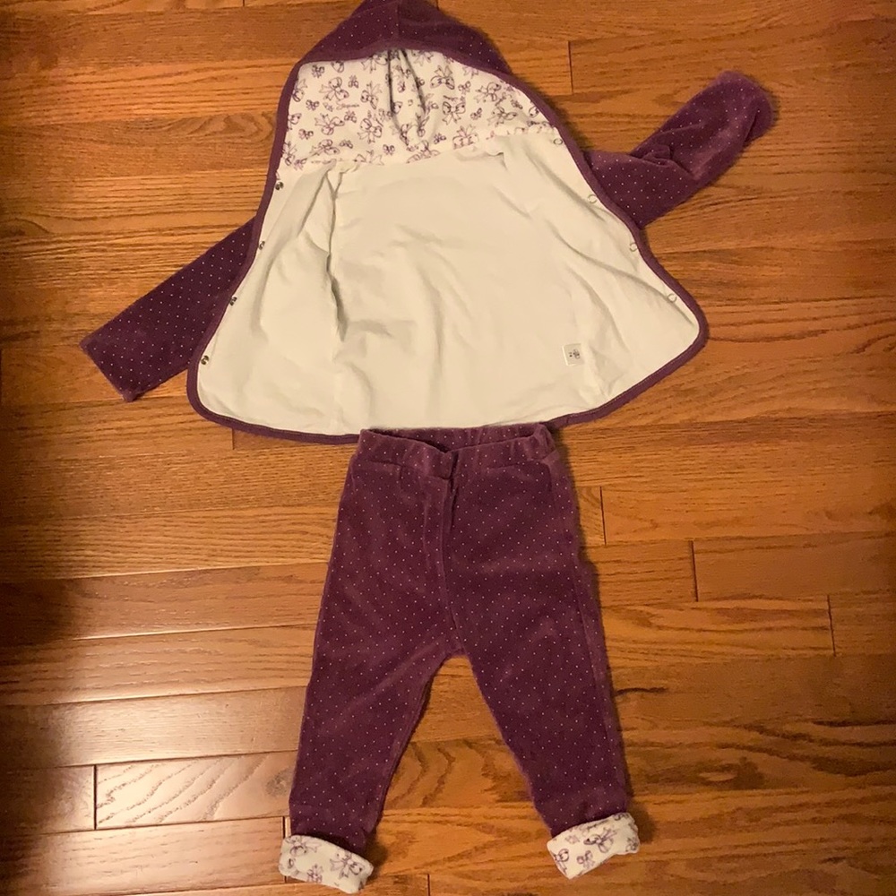 Beautiful warm and stylish set for a girl includes jacket and pants